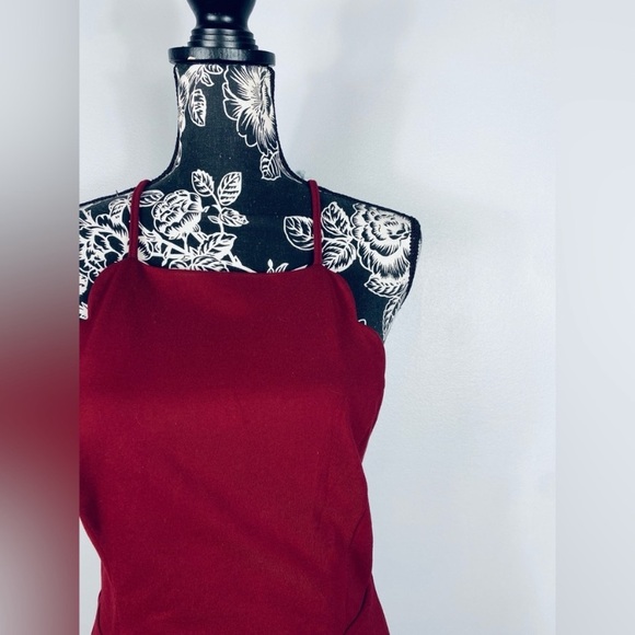NWT Lush Pitaya maroon strappy bodycon dress size large - Picture 3 of 12